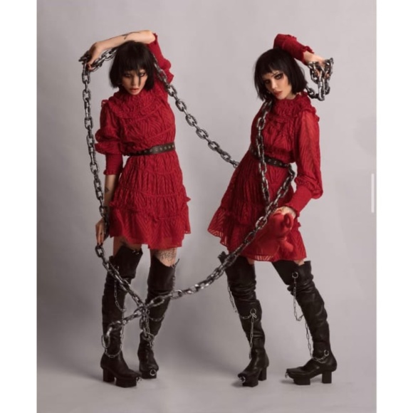 Walter Baker Eisa Red A-Line Mini Dress (As Seen on Alice Glass) - Picture 2 of 3